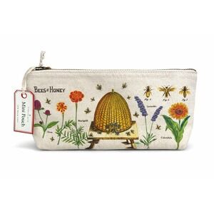 Cavallini & Co. Vintage Style Canvas Mini Pouch /Bee's & Honey  Mini Pouch, NEW